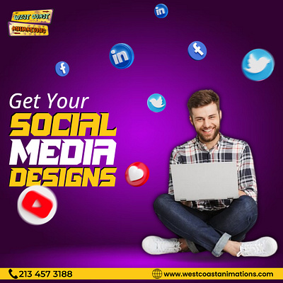 Social Media Designs branding design graphic design icon identity illustration logo social media social media designs ui westcoast animations