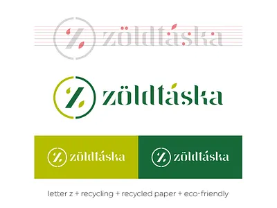 zöldtáska / greenbag appicon brand branding ecofriendly emblem favicon green icon identity logo logotype monogram typography