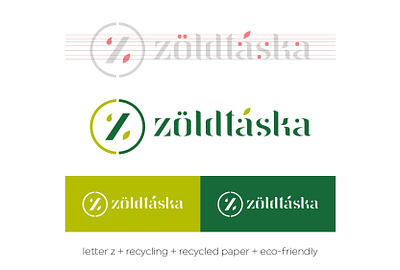 zöldtáska / greenbag appicon brand branding ecofriendly emblem favicon green icon identity logo logotype monogram typography