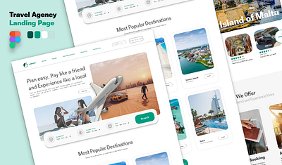 Travel Agency Landing Page UI Design figma ui uiux user interface webstite landing page