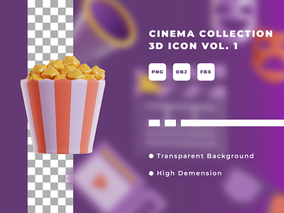 Cinema Collection 3d Icon rendering 3d 3d icon 3d icon trend cinema entertaiment icon rendering ui watching