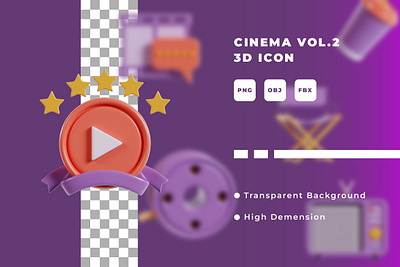 3D Icon Cinema Rendering Vol. 2 3d 3d icon 3d icon trend cinema graphic design icon rendering ui