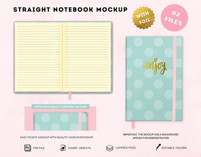 NOTEBOOK MOCKUP graphic design mockup mockup design mockup notebook mockup planner psd