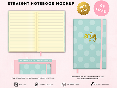 NOTEBOOK MOCKUP graphic design mockup mockup design mockup notebook mockup planner psd