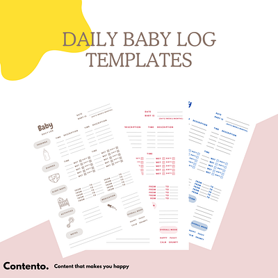 Daily Baby Log baby log canva design english graphic design template