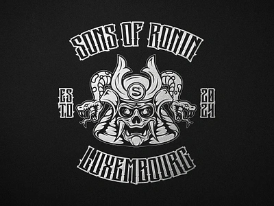 Sons Of Ronin Luxembourg biker brand branding illustration lo logo mark ronin samurai skull style