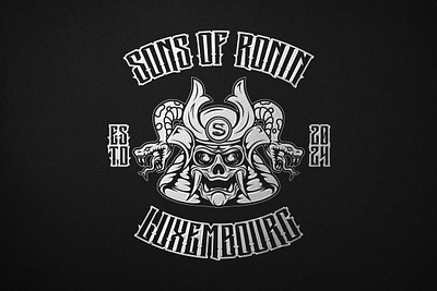 Sons Of Ronin Luxembourg biker brand branding illustration lo logo mark ronin samurai skull style