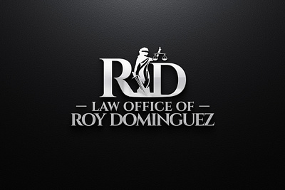 Law Office of Roy Dominguez Logo 3d branding design graphic design illustration logo typography