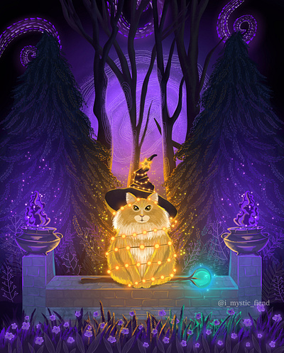 Walthazar | cat wizard illustration childrens book illustration digital art fantasy art illustration kid lit