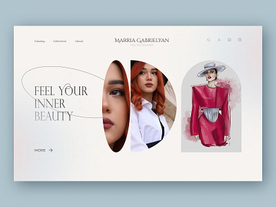 First screen of the home page MARRIA GABRIELYAN fashion desig.. commercial sites design fasion designer typography ui ux uxui web design web