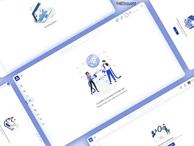 Empty States Design | E-Commerce | Monochromatic Design blue coming soon design idea ecommerce empty empty state error error page home illustration monochromatic not found please try again state ui ui ux unexpected error ux web web application