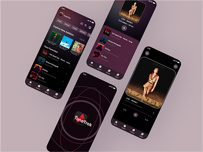 Tune Trek music app UI design ui