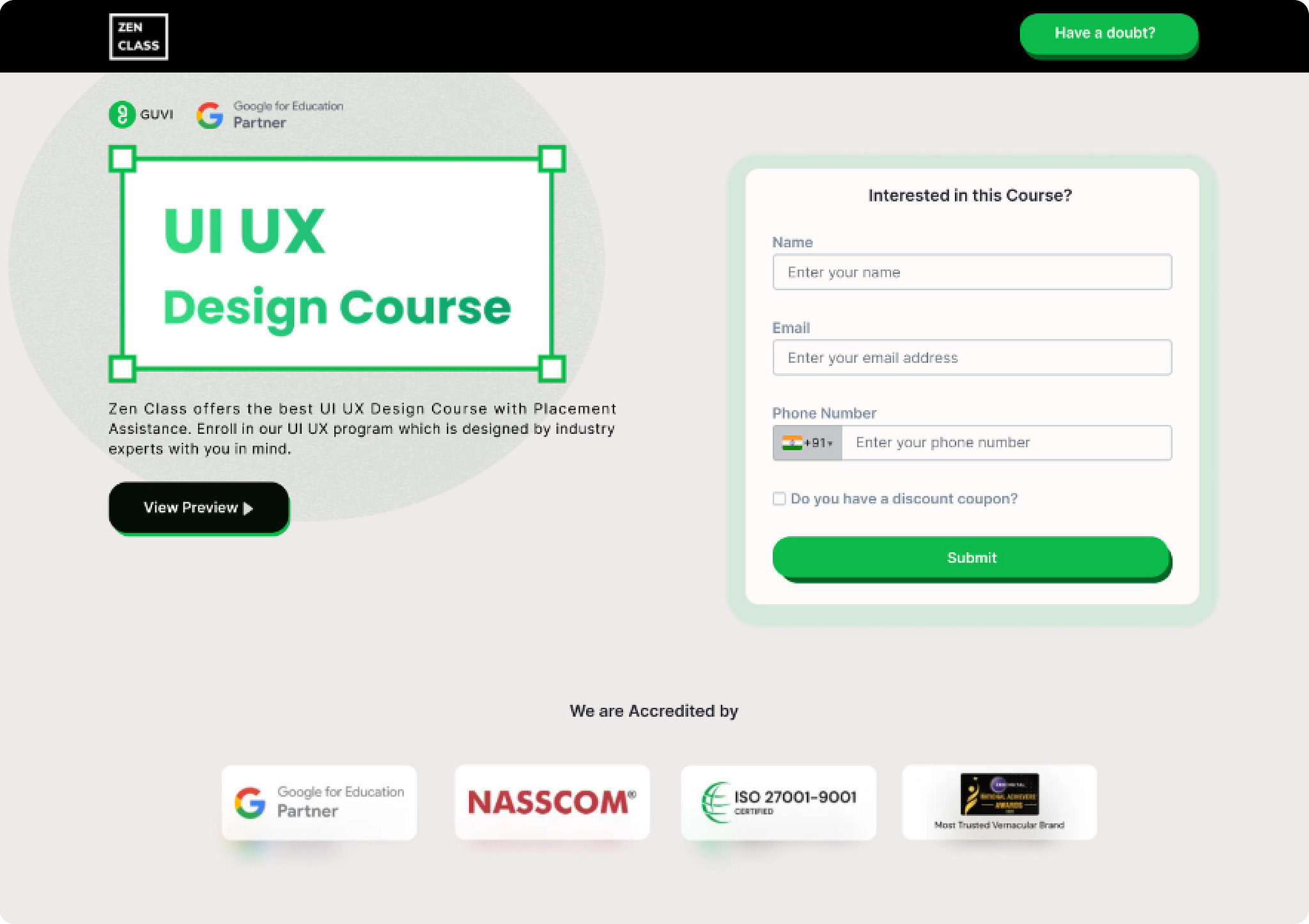 Guvi's UI/UX Course- Landing page by Sruthi on Dribbble