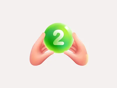 Hands holding 3D notification sphere 3d design eco hand icon illustration logo mark mesh notification shine ui