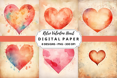 Retro Valentine Heart Backgrounds tumbler wrap