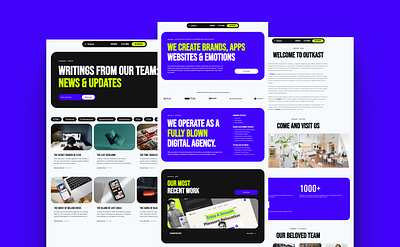 Outkast - Multipage agency theme agency blue brutalist colorful