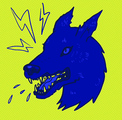 Rough ruff animals animation dog dog snarl gif halftone illustration