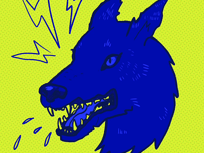 Rough ruff animals animation dog dog snarl gif halftone illustration