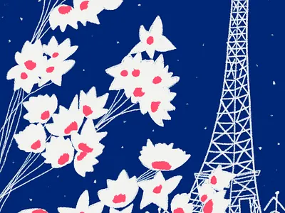 Paris and Flowers digitalart digitaldrawing illustration