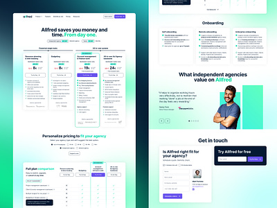 Allfred - Pricing page design gradient graphic design inspiration pricing pricing page pricing table product design project management project management tool subpage ui ux web webdesign