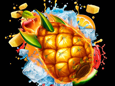 Logotype Design for the Fruit themed online slot machine characters art characters design digital art fruit characters fruits fruits slot fruits symbols fruits themed gambling game art game design game designer graphic design logo logotype pineapple pineapple symbols slot designer symbols art symbols design