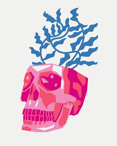 Skull and Plant digitalart digitaldrawing illustration