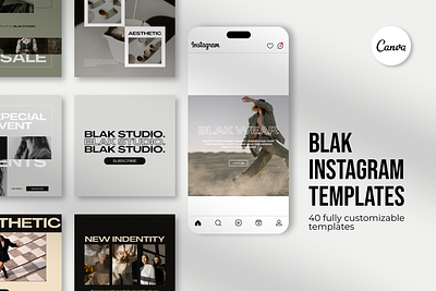 BLAK - CANVA Instagram Templates advertising agency branding canva canva template design graphic design instagram instagram template social media