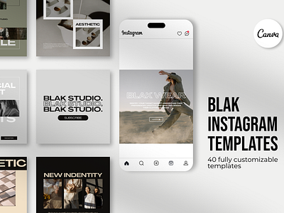 BLAK - CANVA Instagram Templates advertising agency branding canva canva template design graphic design instagram instagram template social media