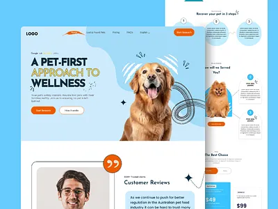 Pet Care Website Design❤ landing page landing page design pet adopt website pet adoption landing page pet care app pet care landing page design pet care website pet lovers website pet recover design ui ui design uxui designer