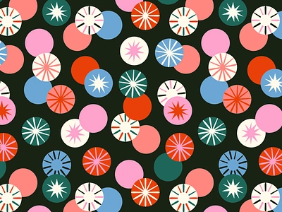 Colorful Abstract Peppermint Pattern abstract blue candy green holiday illustration mid century pattern peppermint pink surface vintage