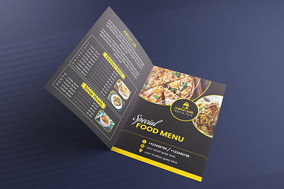 Foo Menu Brochure Design american menu bg vect biofold blak meu brochure brochure template byzed ahmed fodde food brochure food menu graphic design menu menu design restaurant template