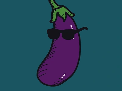 Sexy EggPlant adorable awseome cartoon cool cute design eggplant fruit funny green illustaration logo oldschool purple random sexy silly sunglasses teal vegetable