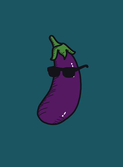 Sexy EggPlant adorable awseome cartoon cool cute design eggplant fruit funny green illustaration logo oldschool purple random sexy silly sunglasses teal vegetable