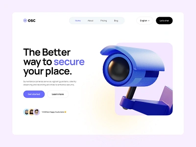 CCTV website Landing page design cctv design landing design landing page surveillance ui ui ux ux visualdesign web design web development website design website development webui