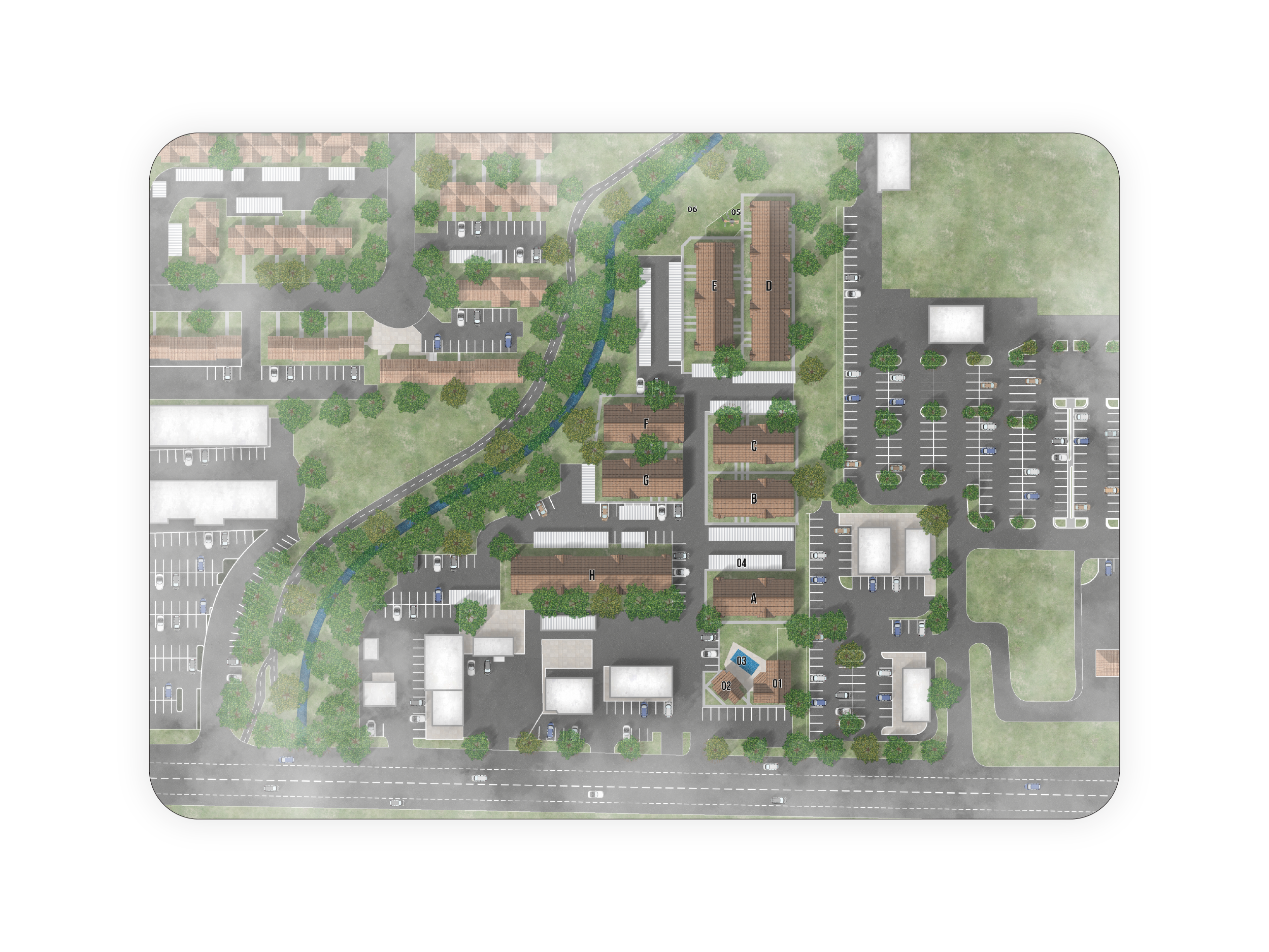Project_32: Site plan rendering design 2d rendering archiminy architecture portfoilo floor plan rendering landscape photoshop rendering rendering site plan rendering