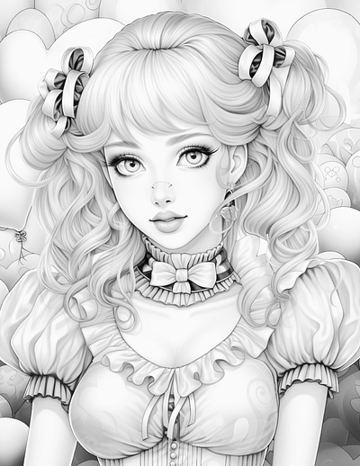 Sweetheart 6 adult coloring ai generated black and white coloring page ddlg coloring greyscale coloring illustration printable coloring sexy coloring
