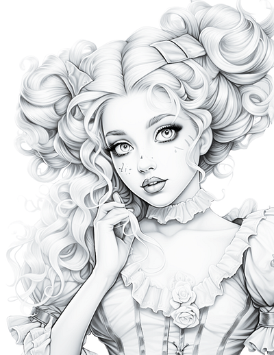 Sweetheart 13 adult coloring ai generated black and white coloring page design illustration printable coloring sexy coloring