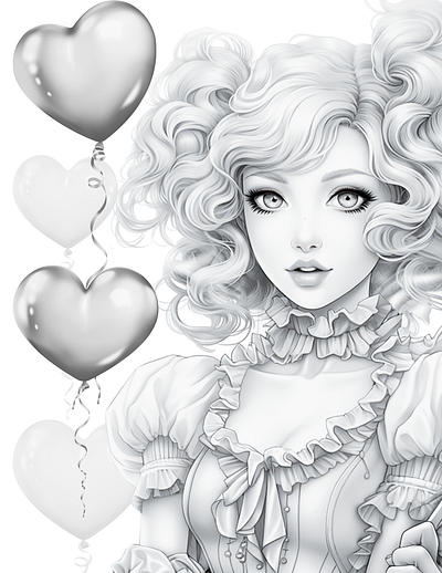 Sweetheart 16 adult coloring ai generated black and white coloring page design illustration printable coloring sexy coloring