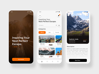 Travel Mobile App adventure design app design best landing page best ui landing page mobile app design mobile app shot mobile app ui travel mobile app design travel ui ui ux website ui