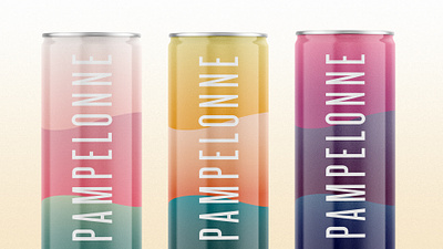 Pampelonne brand brand assets branding can concept creative design drink food graphic design illustration logo mockup simple vector