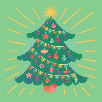 Christmas Tree christmas christmas tree colorful cute festive fun illustration joyful magical ornaments procreate