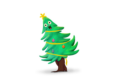 Holiday Time cartoon character design character illustration christmas cute digital illustration digitalart graphic design holiday illustration tree ui