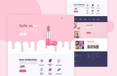 coconut.mock cosmetics cute female kylie makeup pink web design website website design women