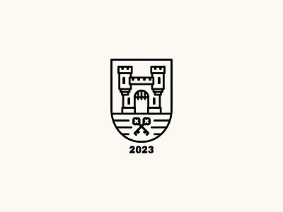 Castlegate Shield Logo brand branding castle coat of arms design gate graphic design heraldic illustration key linear logo mark mediaval palace real estate shateau shield tower vector