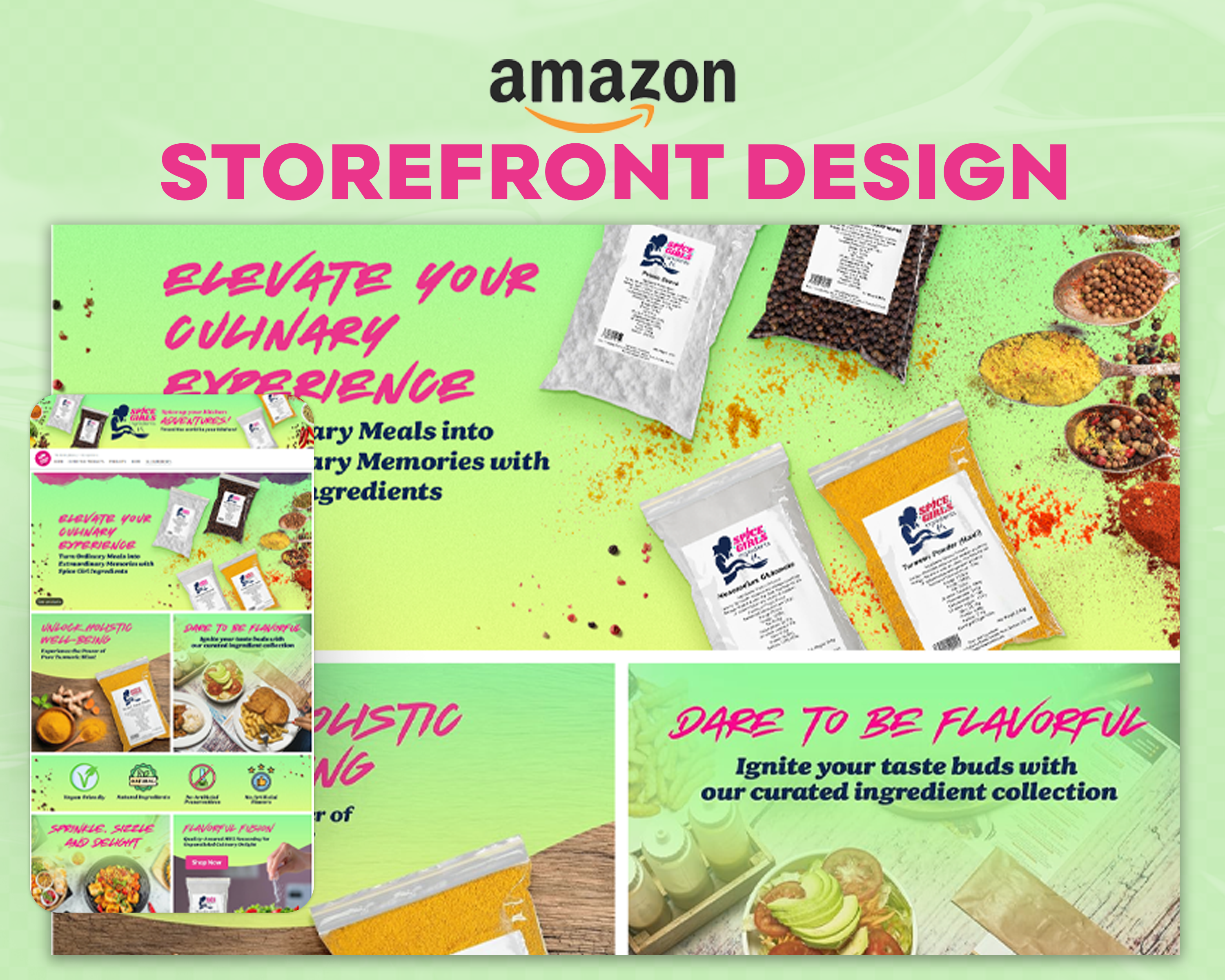 Amazon Storefront - Spices Brand amazon amazonstorefront amazonstorefrontdesign branding design graphic design graphicdesign illustration photoshop storefrontdesign