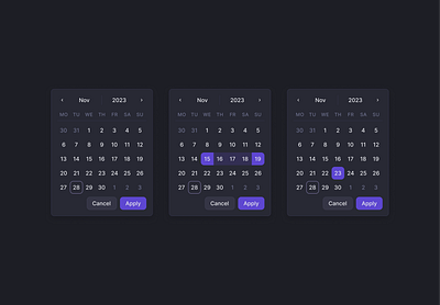 Calendar component 🗓️ app calendar clean component design interface minimal ui ux