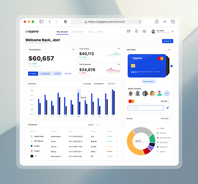 Dashboard UI - ziggipay app dashboard design ui ux web web design