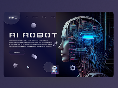 AI ROBOT 3d ai app branding design digital graphic design illustration logo robot ui typography ui ux vector