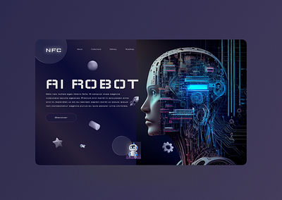 AI ROBOT 3d ai app branding design digital graphic design illustration logo robot ui typography ui ux vector