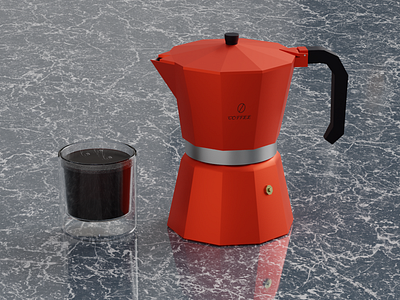 A Cup of Coffee 3d 3d design 3ddesign blender coffee graphic design illustration mokapot